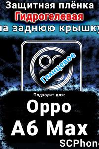 Защитная плёнка на заднюю крышку Oppo A6 Max глянцевая гидрогелевая