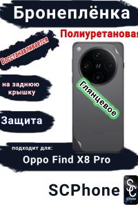 Защитная плёнка на заднюю крышку OPPO Find X8 Pro глянцевая полиуретановая стандарт