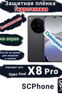 Защитная плёнка на экран OPPO Find X8 Pro глянцевая гидрогелевая стандарт