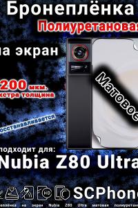 Бронеплёнка на экран Nubia Z80 Ultra матовая полиуретановая