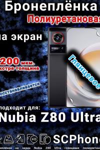 Бронеплёнка на экран Nubia Z80 Ultra глянцевая полиуретановая